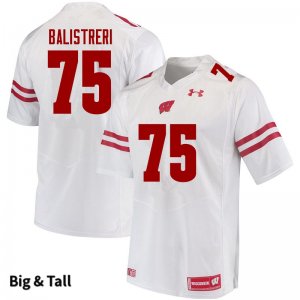 Men's Wisconsin Badgers NCAA #75 Michael Balistreri White Authentic Under Armour Big & Tall Stitched College Football Jersey CS31K50IW